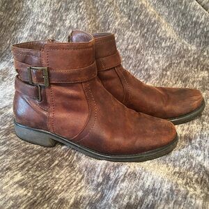 Yuu Brown Ankle Boots with Buckle Detail!